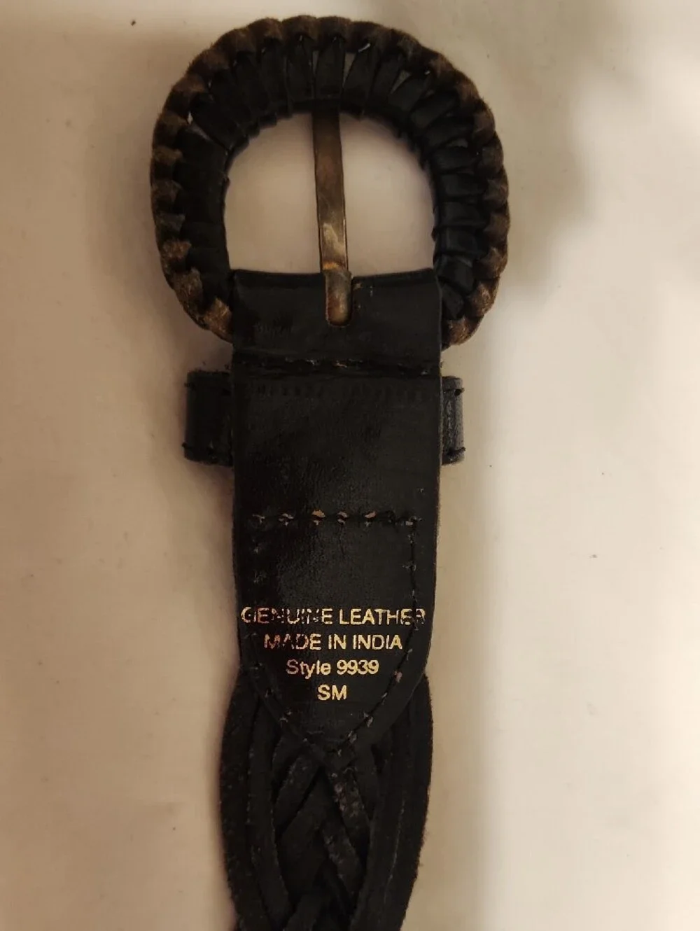 Black Braided Leather Belt - Classic Neutral Accessory